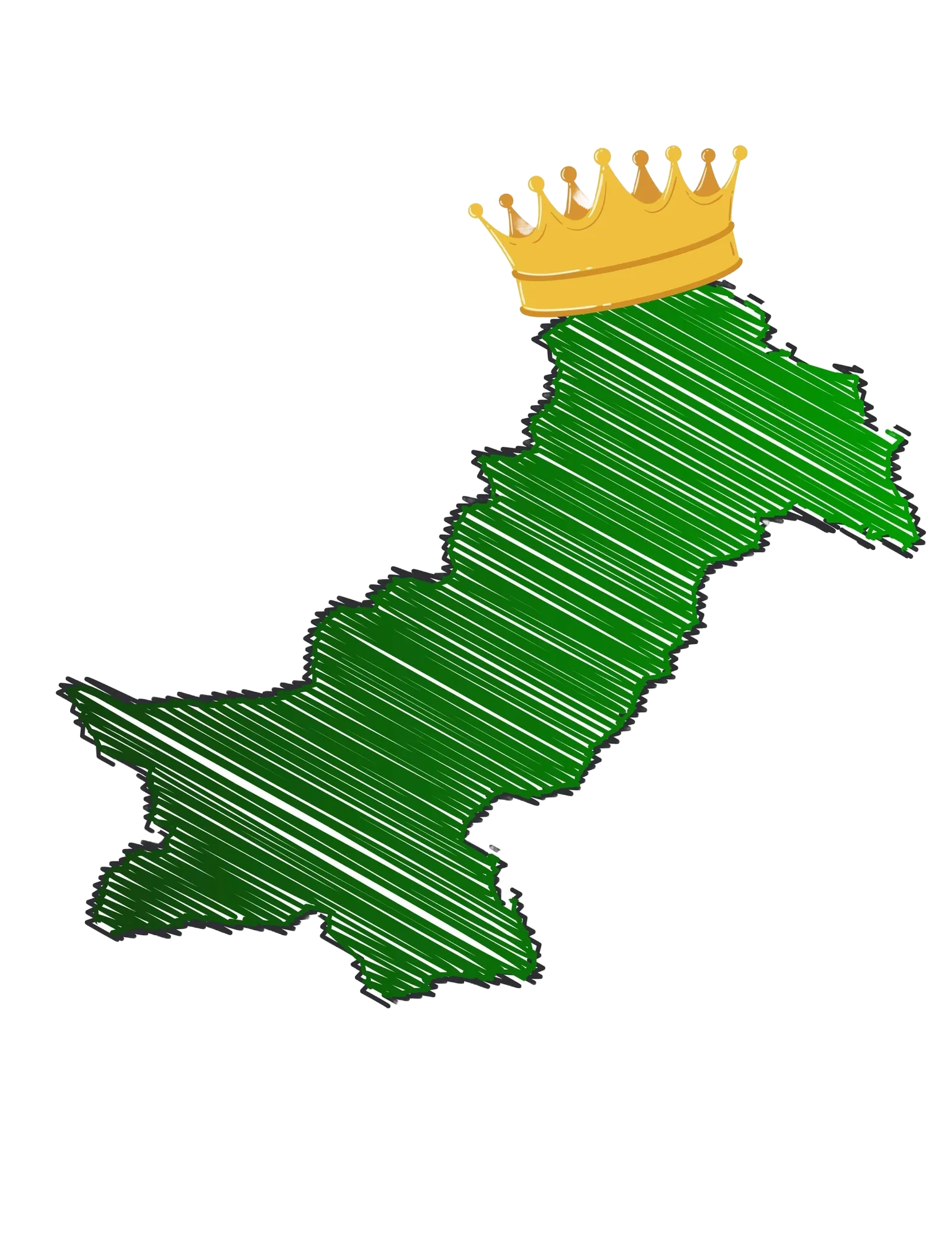 Map of Pakistan, hand-drawn illustration of the map of Pakistan